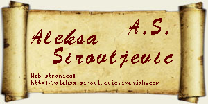 Aleksa Sirovljević vizit kartica